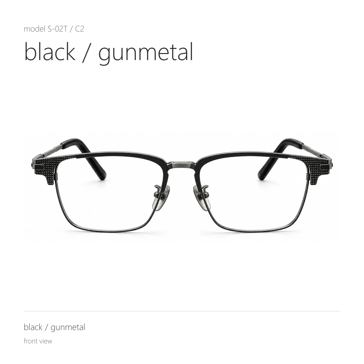 Model S-02T in black / gunmetal, front view