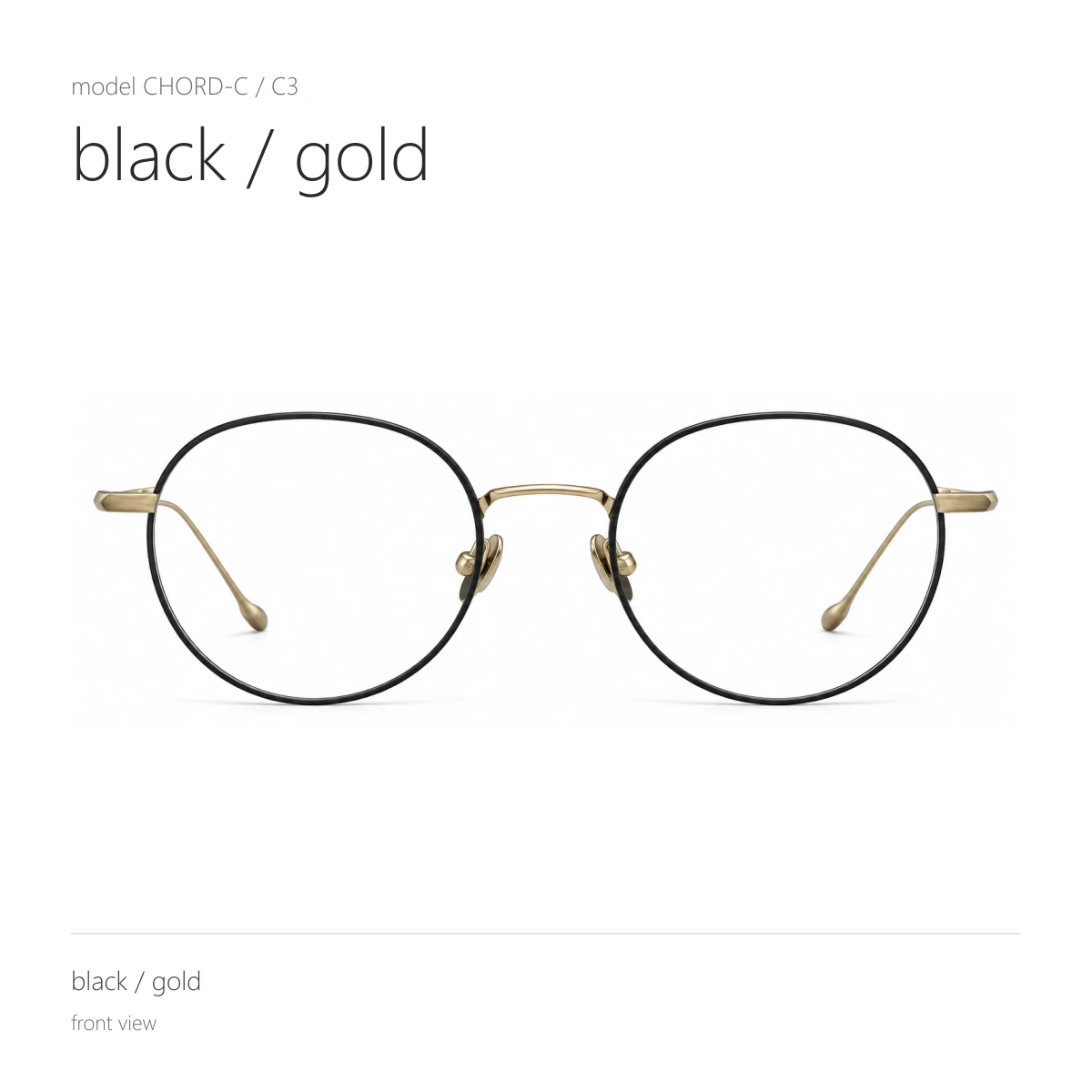 Model CHORD-C in black / gold, front view