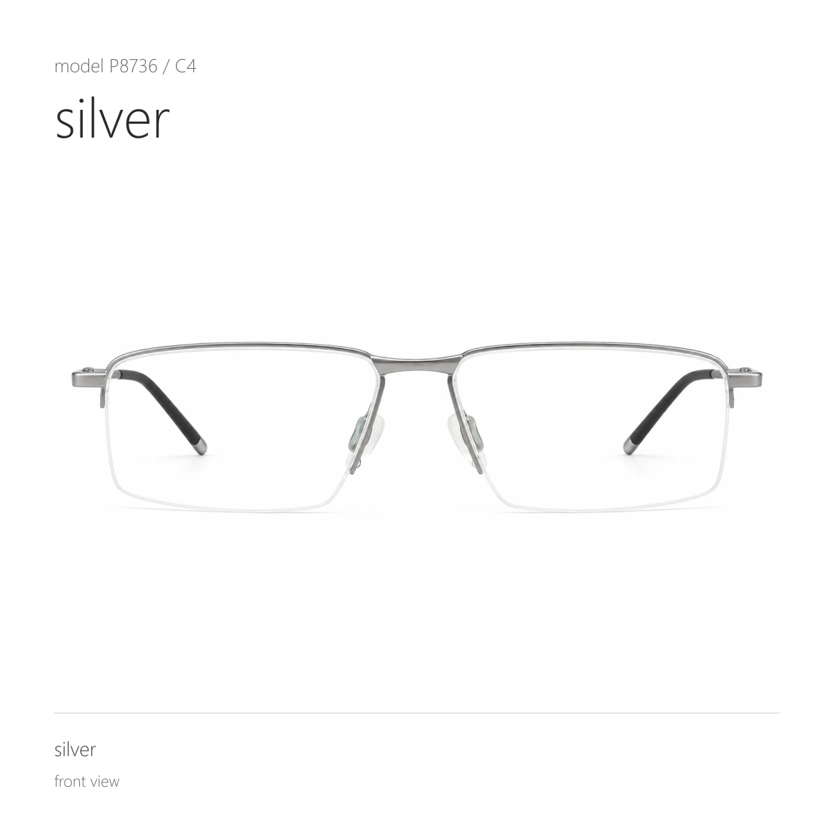 Model P8736 in silver, front view