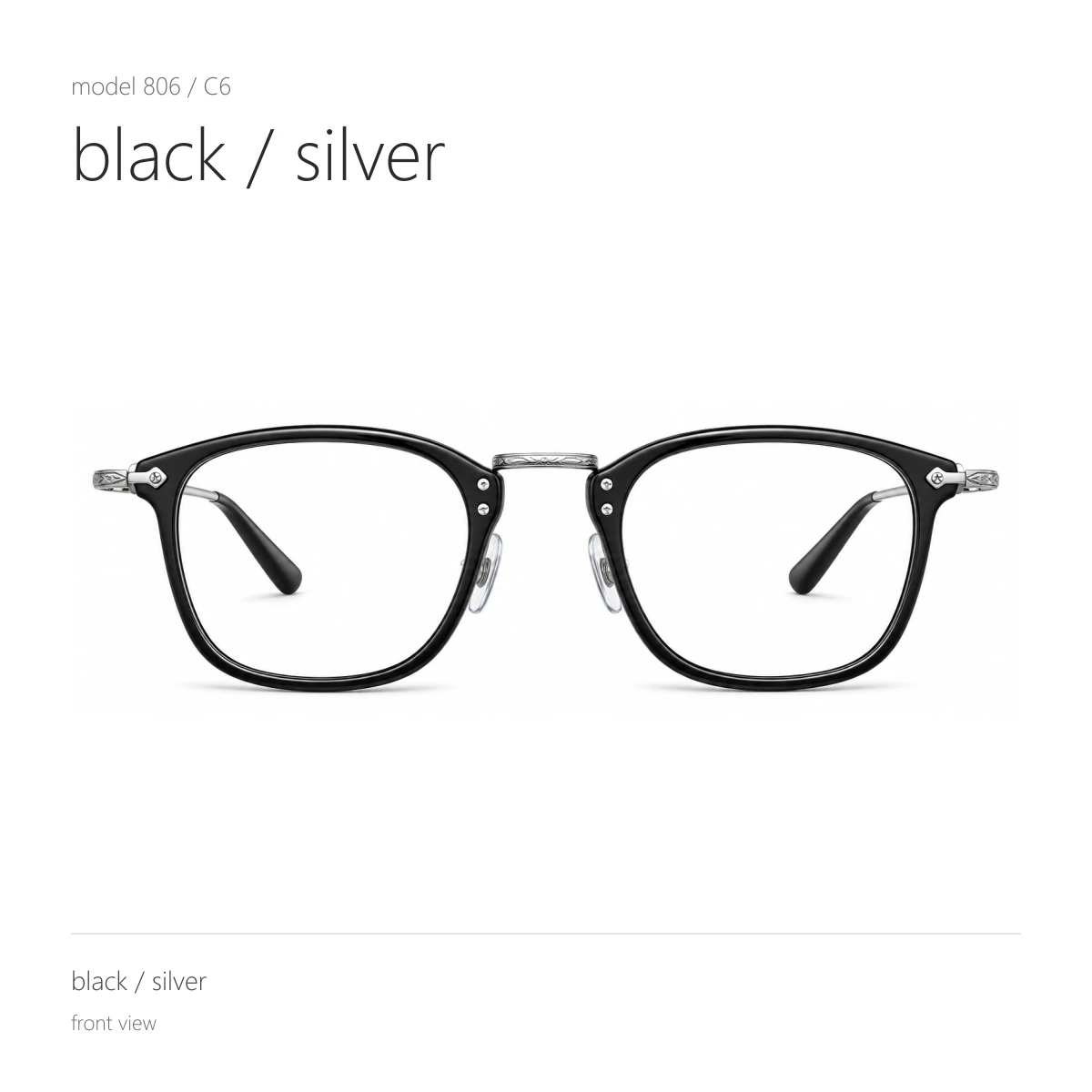 Model 806 in black / silver, front view