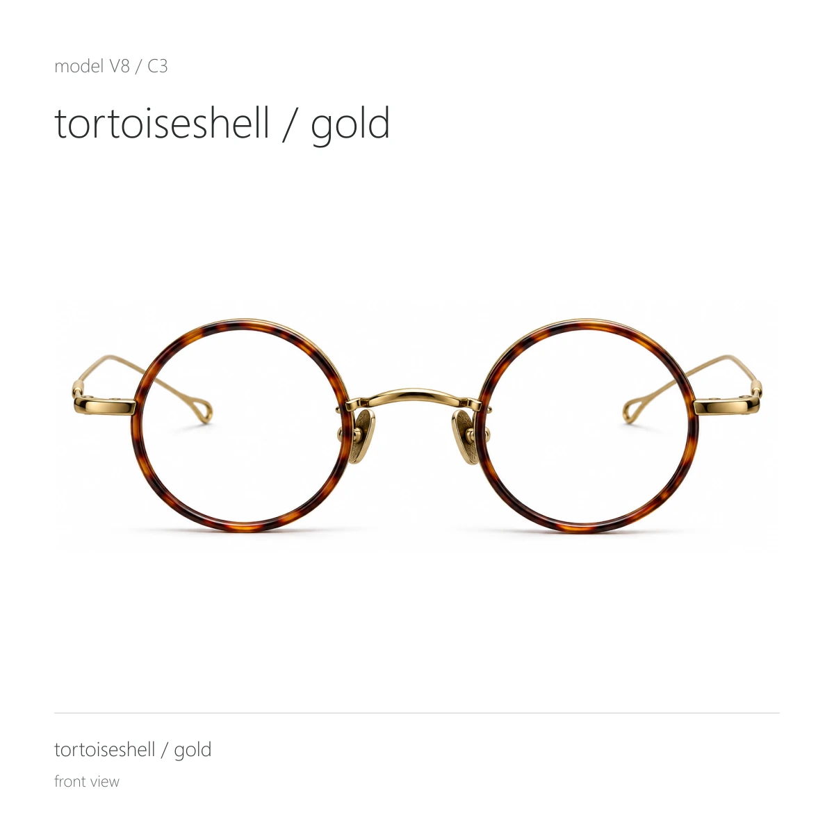 Model V8 in tortoiseshell / gold, front view