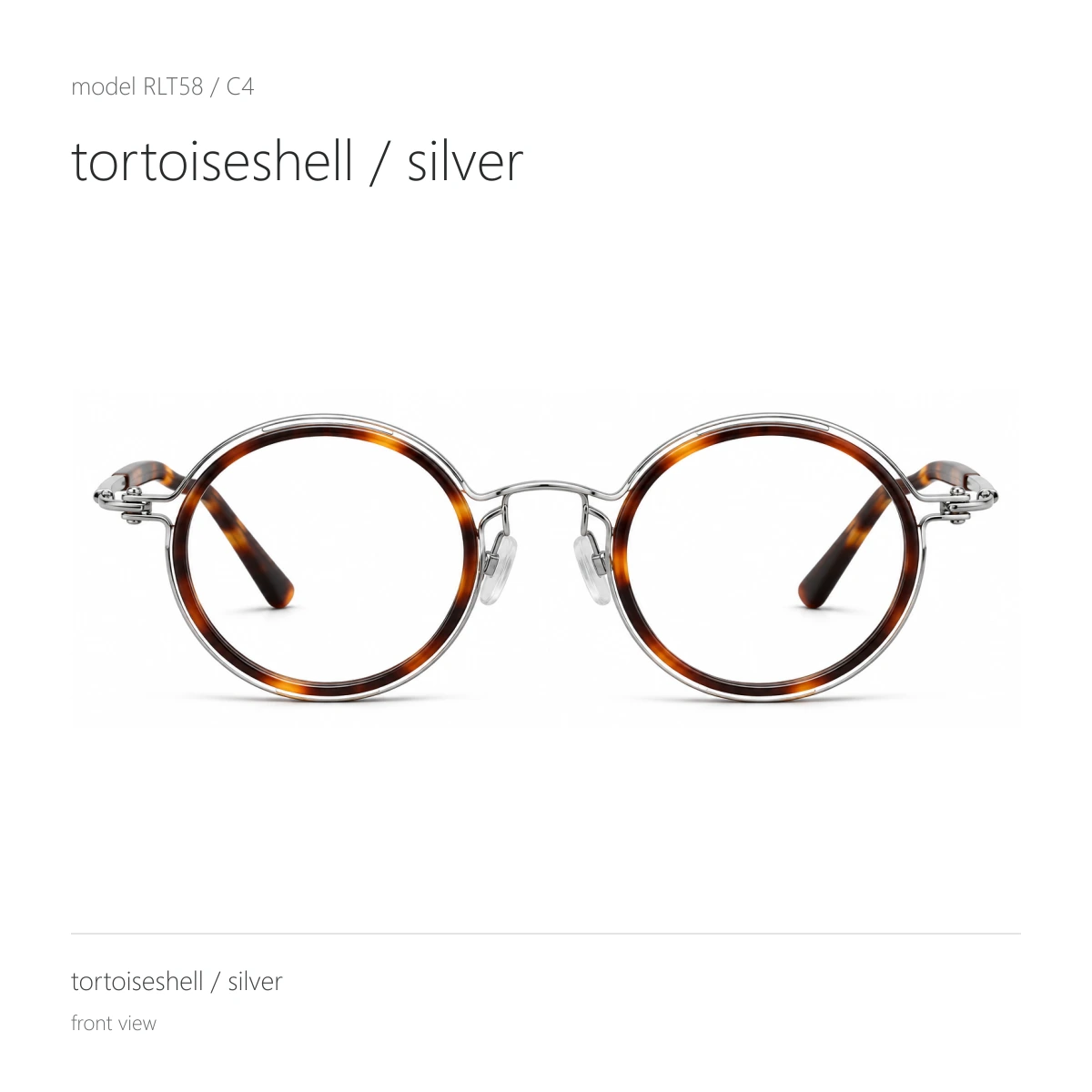 Model RLT58 in tortoiseshell / silver, front view