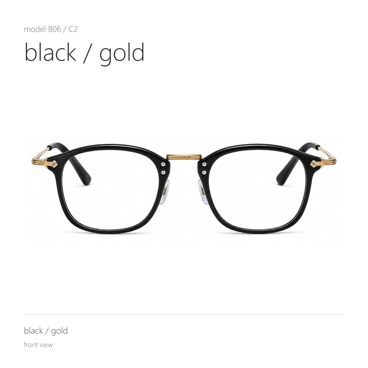 Model 806 in black / gold, front view