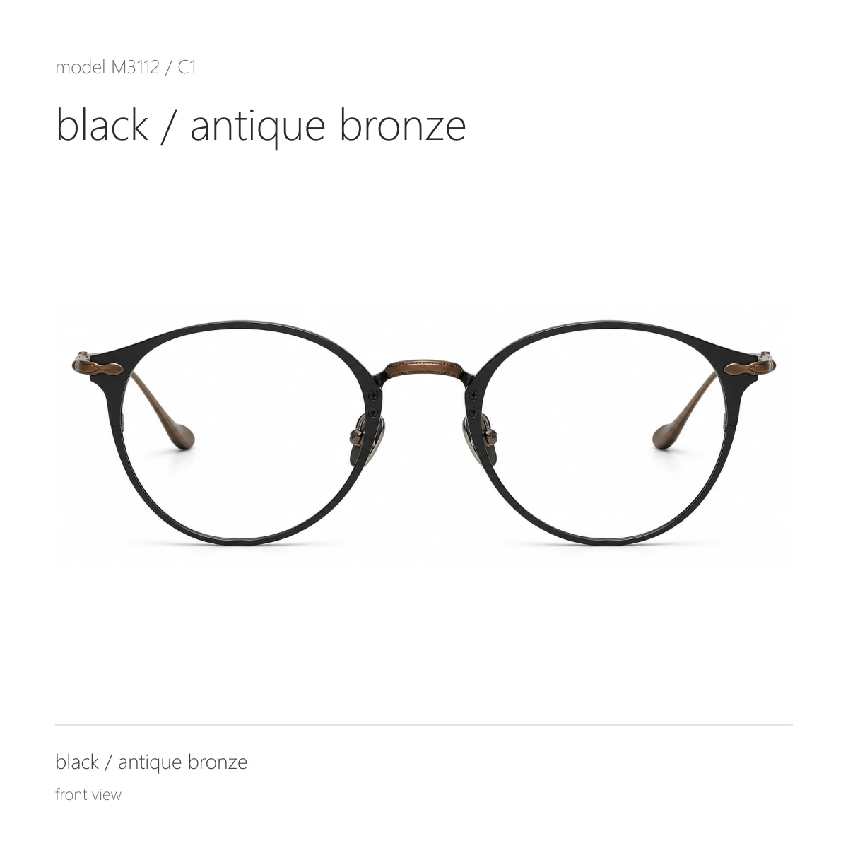Model M3112 in black / antique bronze, front view