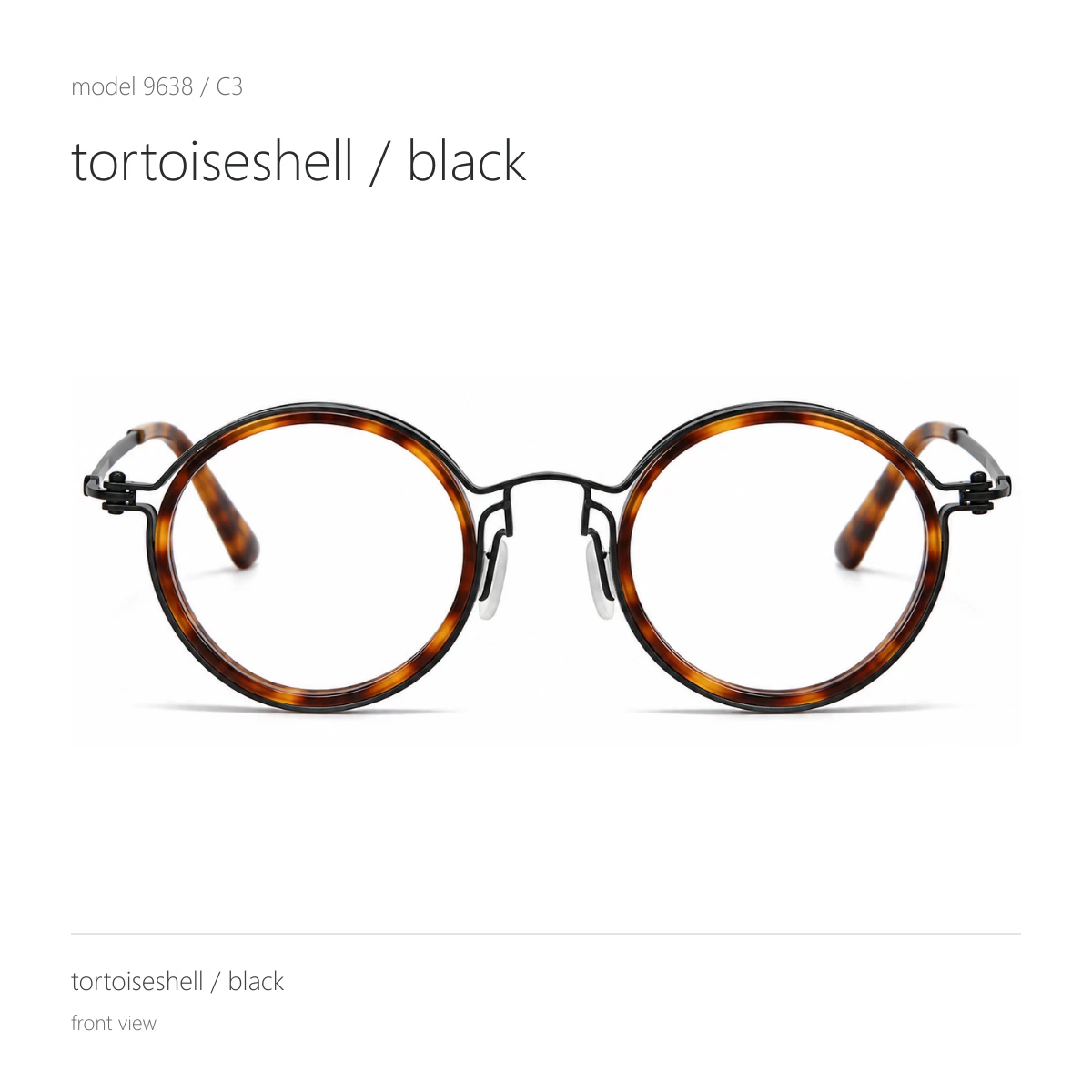 Model 9638 in tortoiseshell / black, front view