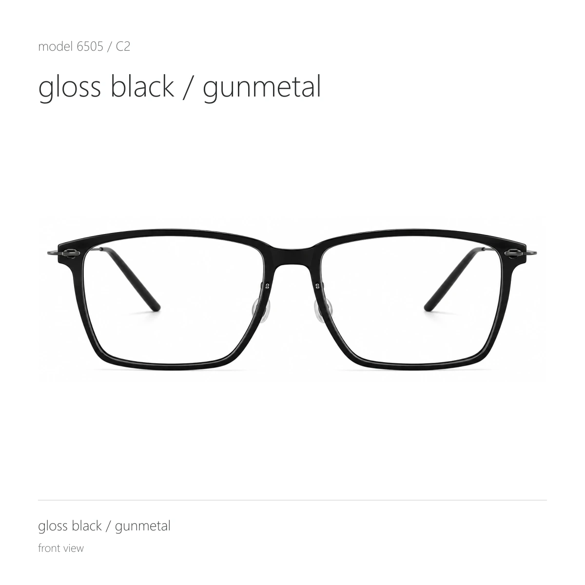 Model 6505 in gloss black / gunmetal, front view