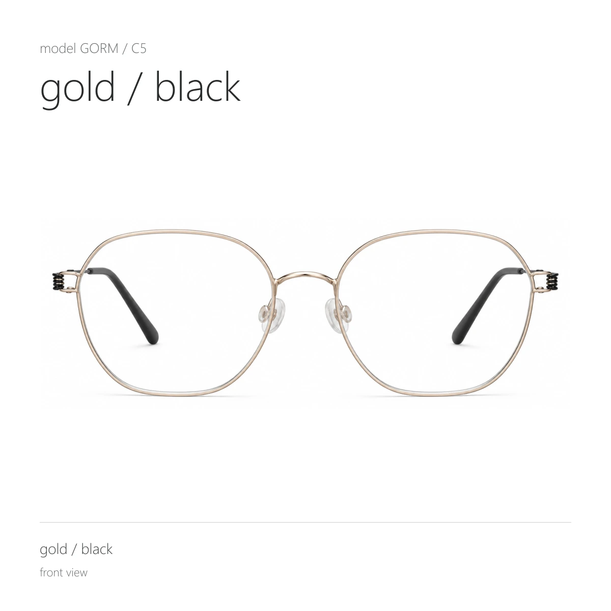 Model GORM in gold / black, front view
