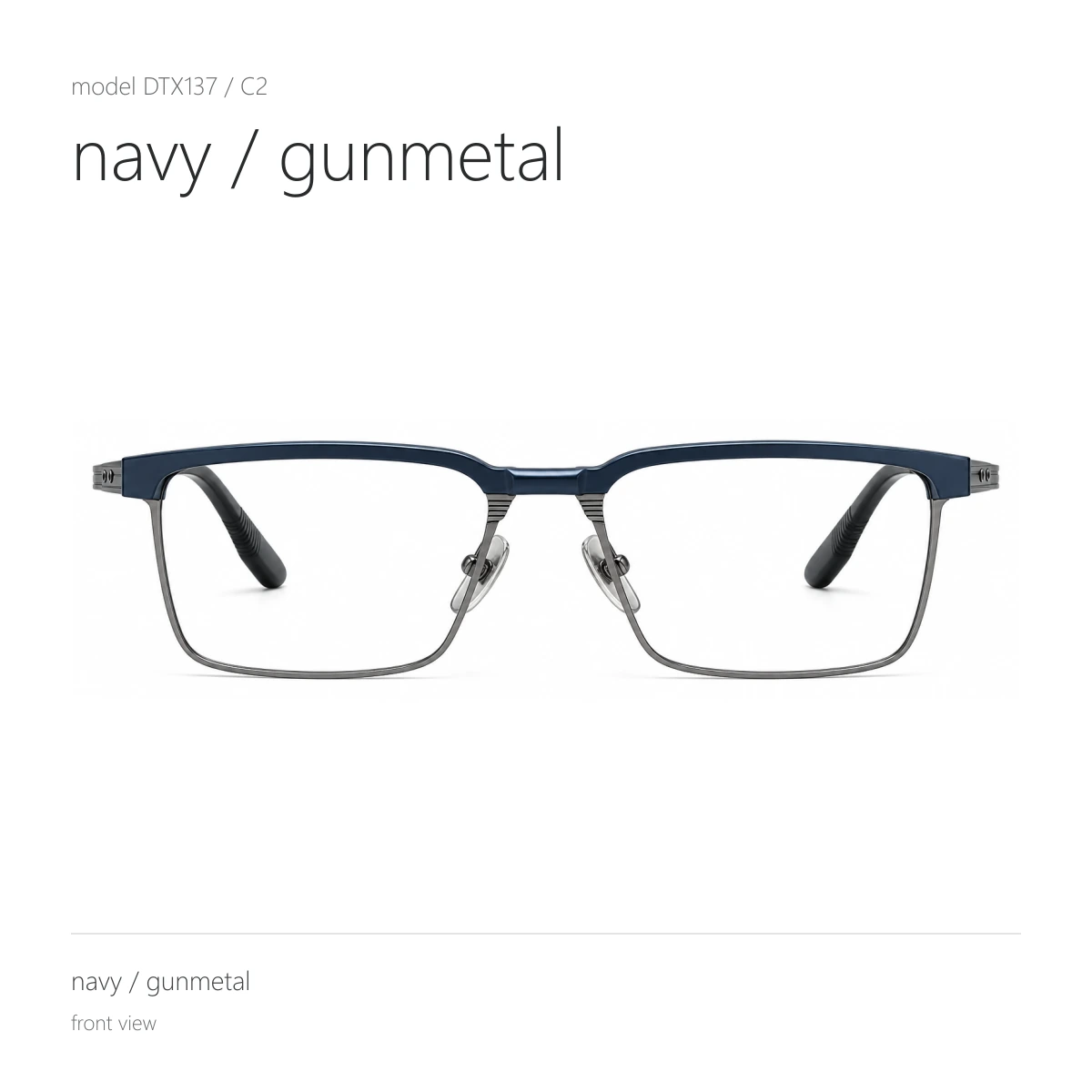 Model DTX137 in navy / gunmetal, front view