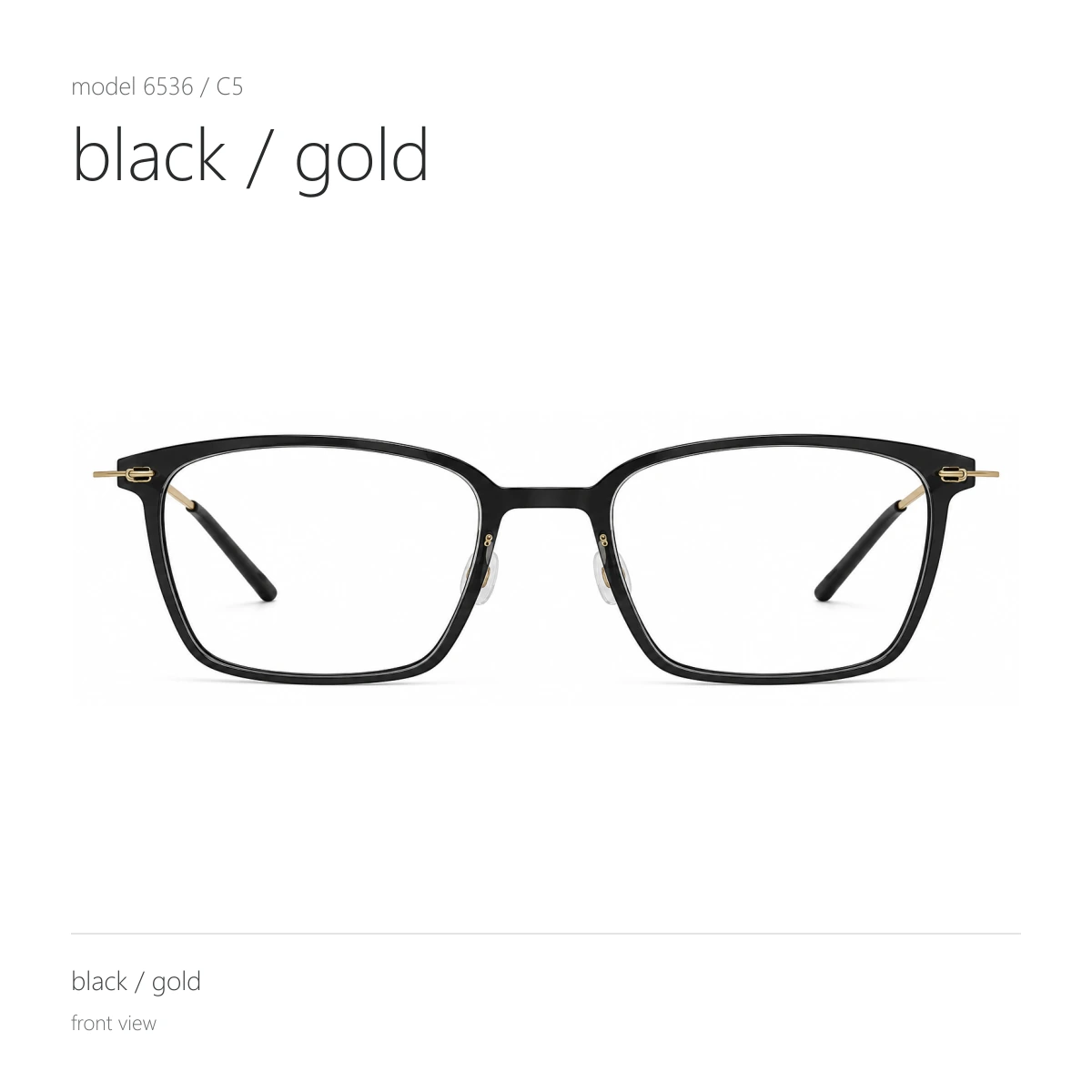 Model 6536 in black / gold, front view