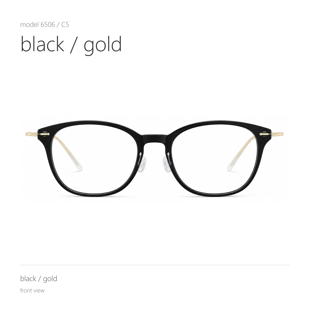Model 6506 in black / gold, front view