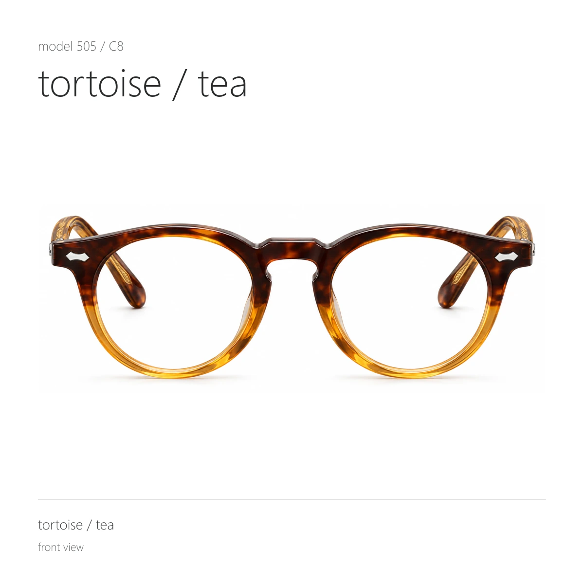 Model 505 in tortoise / tea, front view