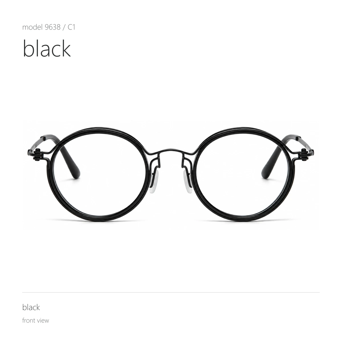 Model 9638 in black, front view