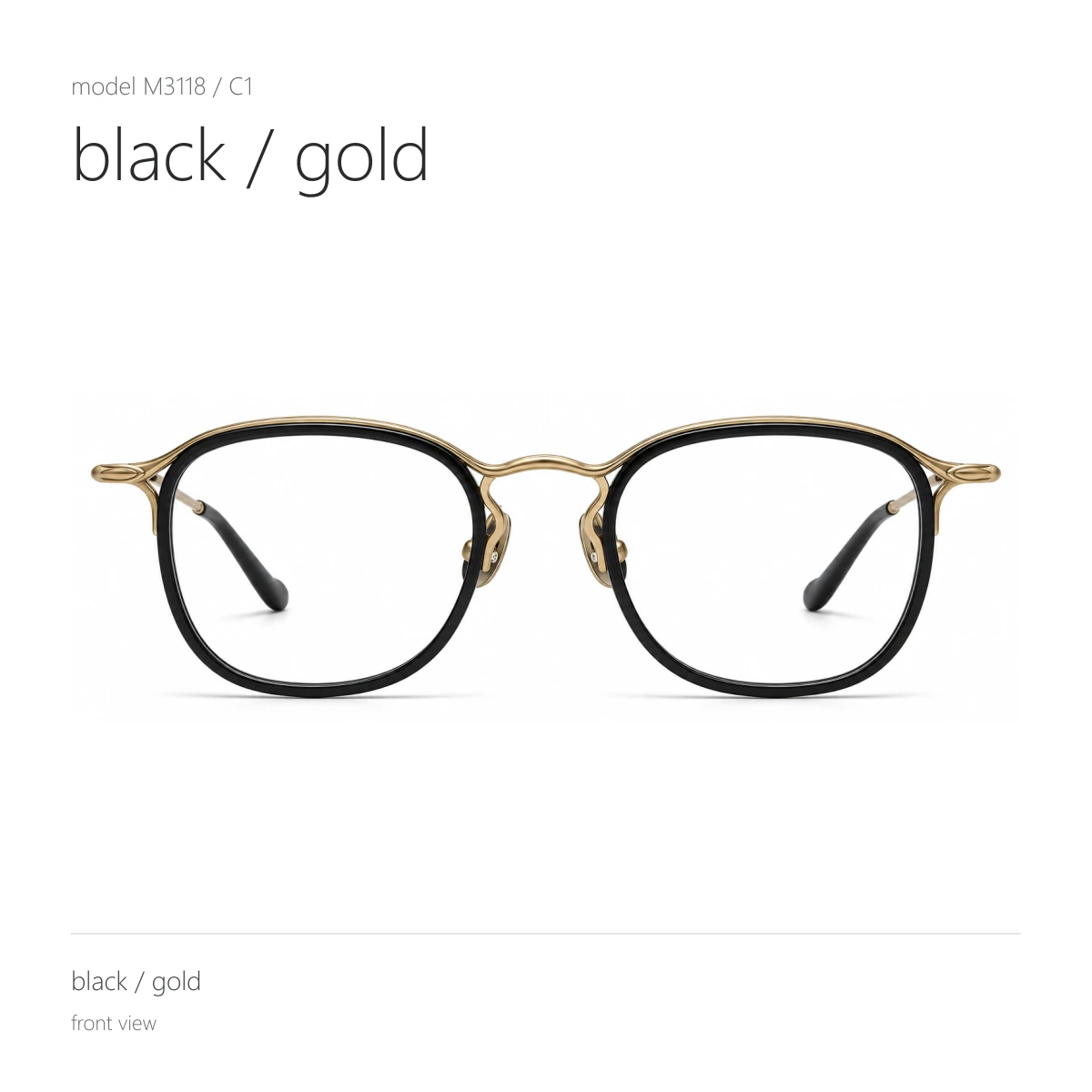 Model M3118 in black / gold, front view
