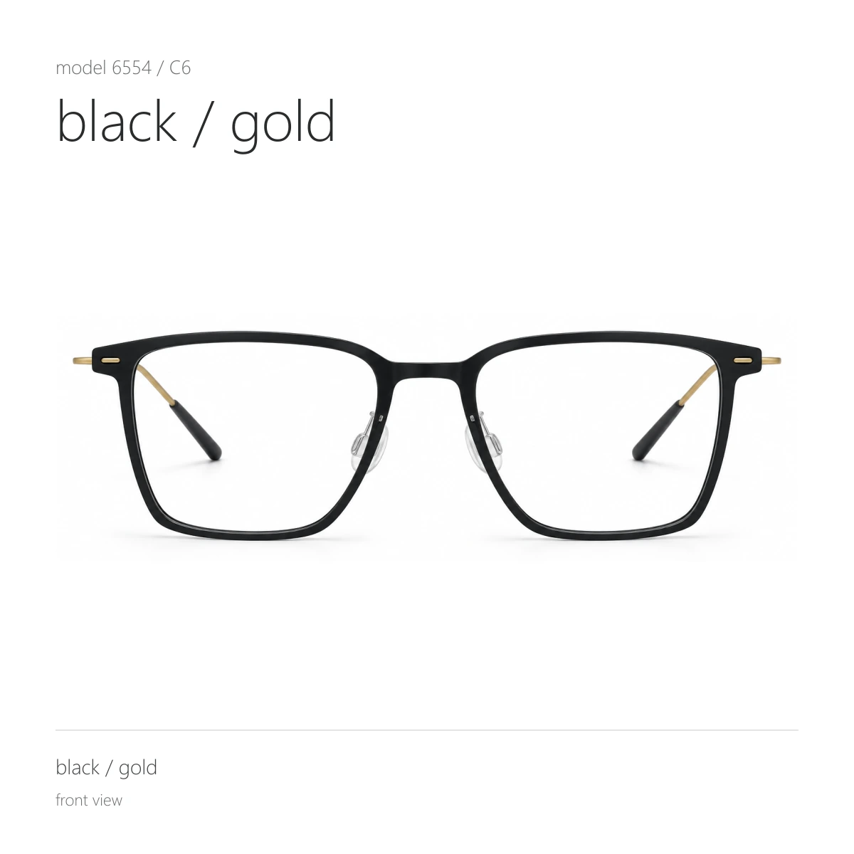 Model 6554 in black / gold, front view